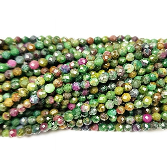 3mm Finely Cut Ruby Zoisite Round Beads For Jewelry Making