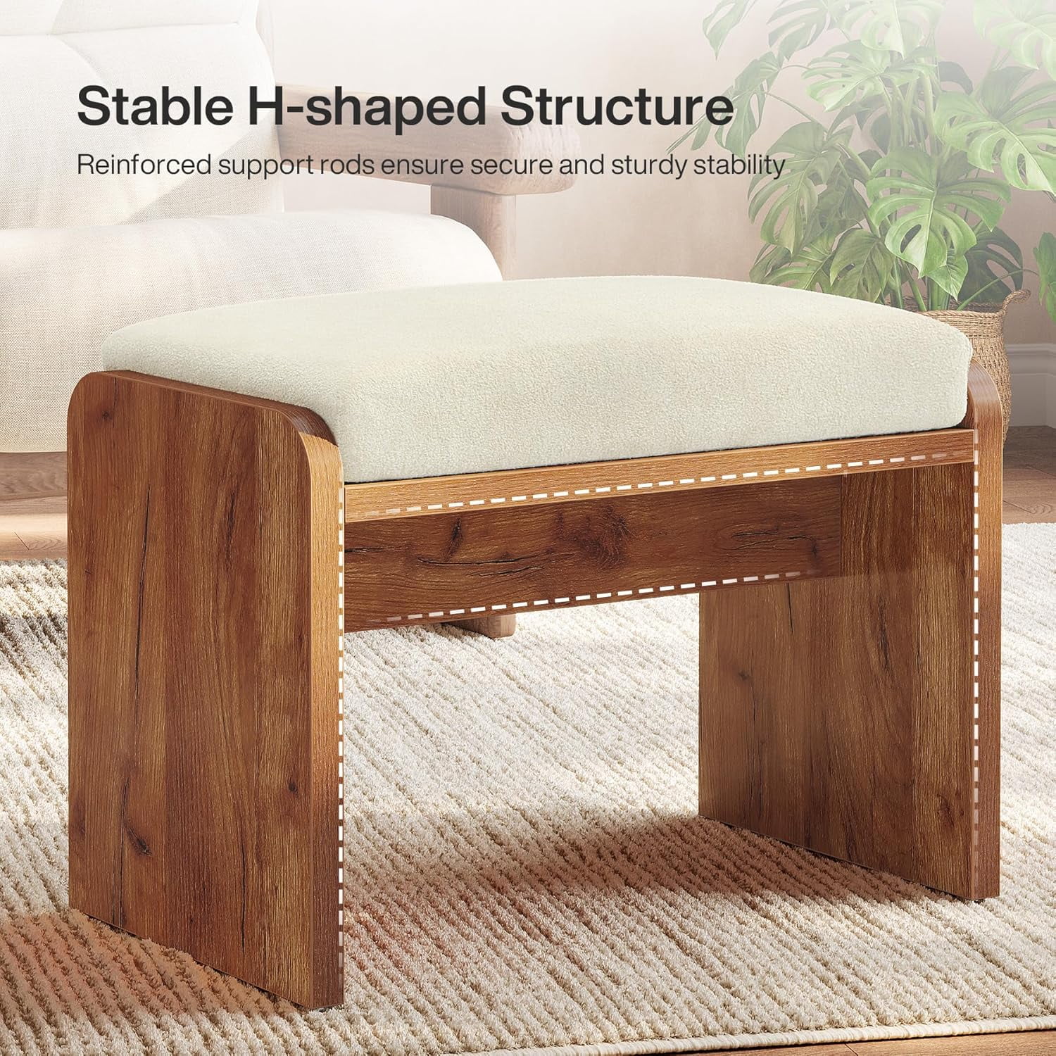 Entryway Bench with Removable Cushion, Upholstered Shoe Bench