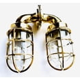 thumbnail image 5 of Pair Of Small Swan Neck 90 Degree Passage Brass Cage Light Wall Lamp, 5 of 10