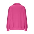 thumbnail image 5 of nerohusy Women's Quilted Sweatshirts Zipper Neck Long Sleeve Textured Solid Casual Loose Fashion Fall Pullover Tops 2025 Hot Pink,L, 5 of 7