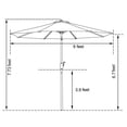 thumbnail image 2 of Heynemo 9 ft Solar LED Lighted Patio Umbrella, Outdoor Umbrella with LED Bulb Tilt and Crank 8 Ribs, Lake Blue, 2 of 9