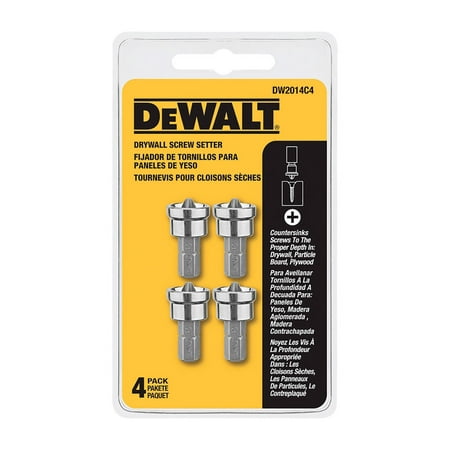 DeWalt Phillips Drywall Screw Setter S2 Tool Steel 4 pc. - Case Of: 3; Each Pack Qty: 4; Total Items Qty: 12