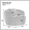 thumbnail image 4 of 360° Swivel Barrel Chair, Teddy Fleece Single Sofa, Modern Cloud Couch with Curve Armrest and 1 Pillow, Oversized Lounge Chair with Thickened Seat for Living Room, Brown, 4 of 9