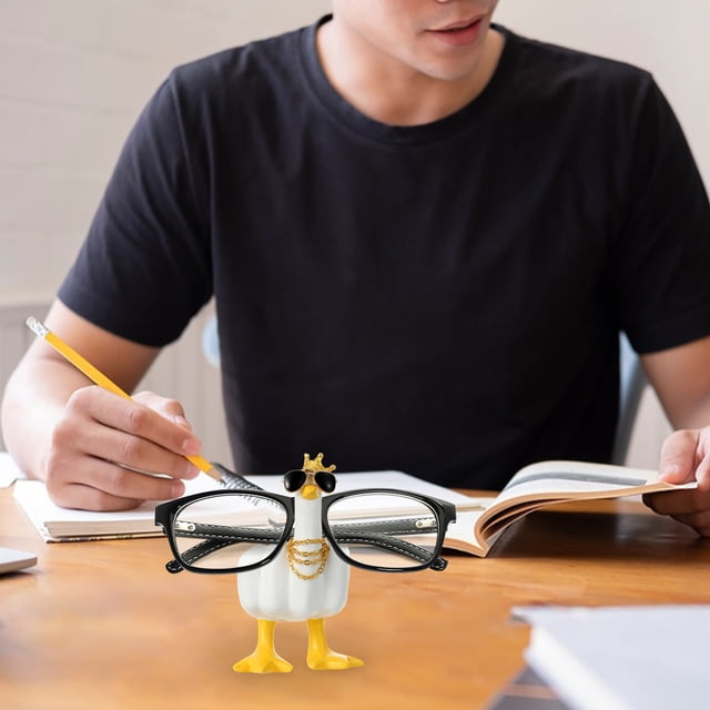 Fiudx Estatua de Dedo Novedosa, Adorno de Resina para El Dedo Medio, Collar con Gafas de Sol Extraíbles, Decoración Divertida para La Oficina y El Hogar, Versátil Expositor para Escritorio, Idea de R