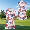 thumbnail image 4 of Aplkyhs American Flag Matching Golf Shirts for Couple Flower Breathable Fabric Golf Tennis Tank Top Racerback Design for Outdoor Sports Moisture Wicking Soft and Comfortable, 4 of 6