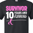 thumbnail image 4 of Inktastic Breast Cancer Survivor 10 Years and Running with Pink Ribbon T-Shirt, 4 of 5