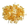 thumbnail image 2 of 100 juegos de de oreja de almohadilla plana de 6 mm + tapones traseros dorado Zulema Pendientes postes y respaldos, 2 of 8