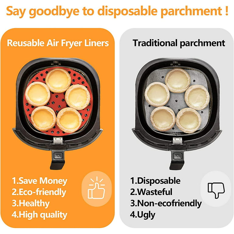 Reusable Air Fryer Liners,100% Food-Grade Silicone,Air Fryer