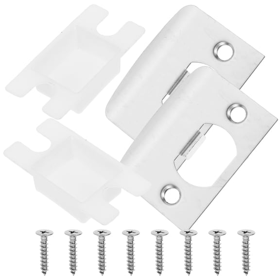 2 Sets Door Strike Plate Front Door Reinforcement Plates Deadbolt Covers Stainless Steel Plates