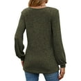 thumbnail image 4 of HUBERY Women Ribbed Button Crewneck Long Sleeve Solid Color Top, 4 of 7