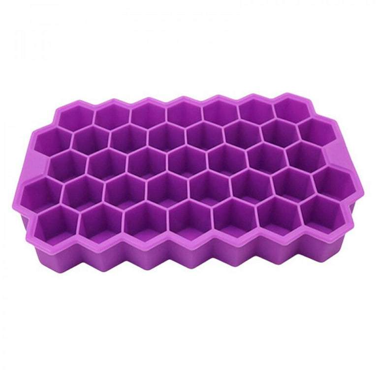 SweetCandy Ice Lattice DIY Silicone Ice Grid Can Stack Mould 37 Grid Ice  Box (purple) 