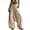Khaki, variant on Oksale Boho Pants for Wmen Baggy Pull On Palazzo Pants with Pockets Casual Drawstring Elastic Waisted Vacation Beach Pants Flowy Ladies Outfits Khaki S