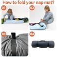 thumbnail image 5 of AOLOA Personalized Toddler Nap Mat for Daycare, Custom Name Kids Sleeping Bag with Pillow and Blanket for Preschool Kindergarten, Dark Blue Dinosaur Design Nap Mats Easy Carry, 5 of 8