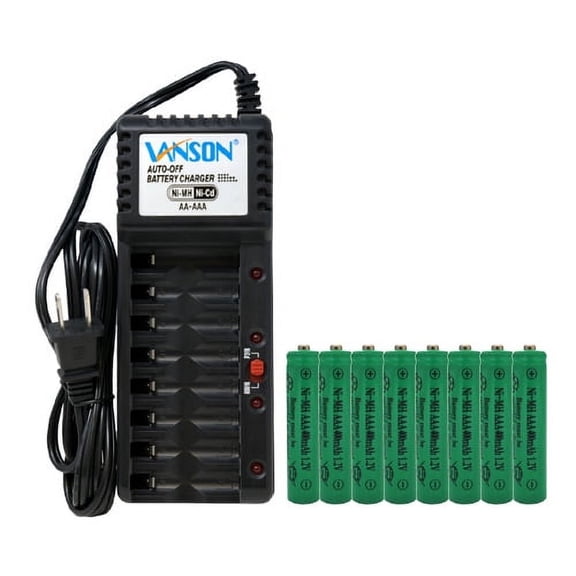 V-868 8 Bay AA & AAA Charger   8 AAA (400 mAh) NiMH Batteries