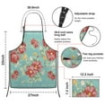 thumbnail image 7 of Women Men Adjustable Bib Apron with Pockets Pioneer Colorful Floral Cooking Kitchen Aprons, 7 of 7