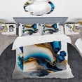 thumbnail image 2 of Designart "Contemporary Geode Abstraction" Animals Bedding Covert Set - Abstract Marble Gold Abstract Bed Set With 1 Sham, 2 of 6