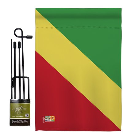 Congo-Republic Garden Flag Set Nationality 13 X18.5 Double-Sided Yard Banner