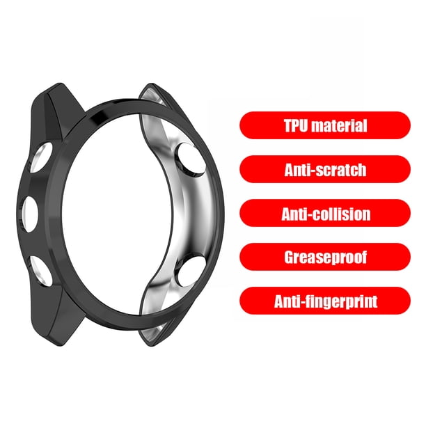 Funda de TPU chapada para Garmin Forerunner 745 Cover Bumper Protector (Negro)