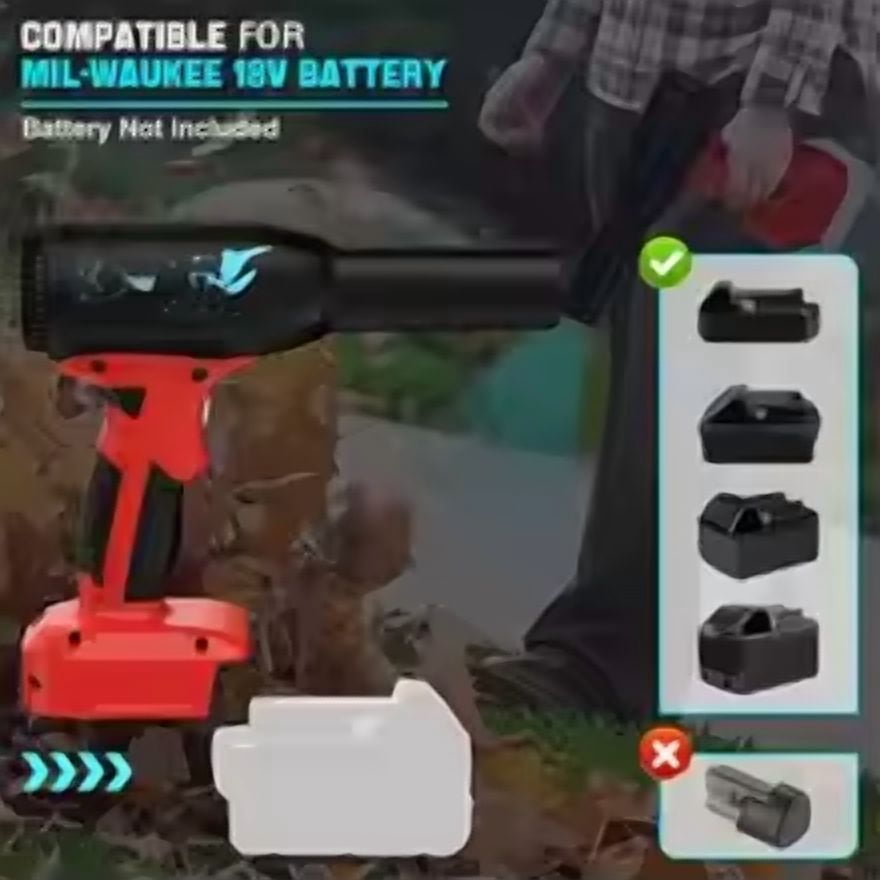 For Mil*wau*kee 18V Battery, 90000RPM Jet Dry Blower, Cordless Handheld Electric Dust Removal Fan for Keyboard, Outdoor, Car Cleaner