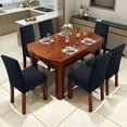 thumbnail image 6 of 4/6 Pieces Spandex Stretch Chair Cover Banquet Party Decor Dining Room Seat Covers,Ivory, 6 of 7