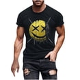 thumbnail image 2 of FDGIU 2025 Men's Halloween Graphic Tee; Funny Graffiti Crewneck T-Shirts, Loose Fit Short Sleeve Novelty Top, Dark Casual Halloween Shirt, 2 of 5