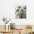 thumbnail image 2 of Nawypu Blue Flower Artwork Canvas Picture: Floral Painting Bloom Wall Art Print on Canvas for Dining Room 16 x 20, 2 of 3