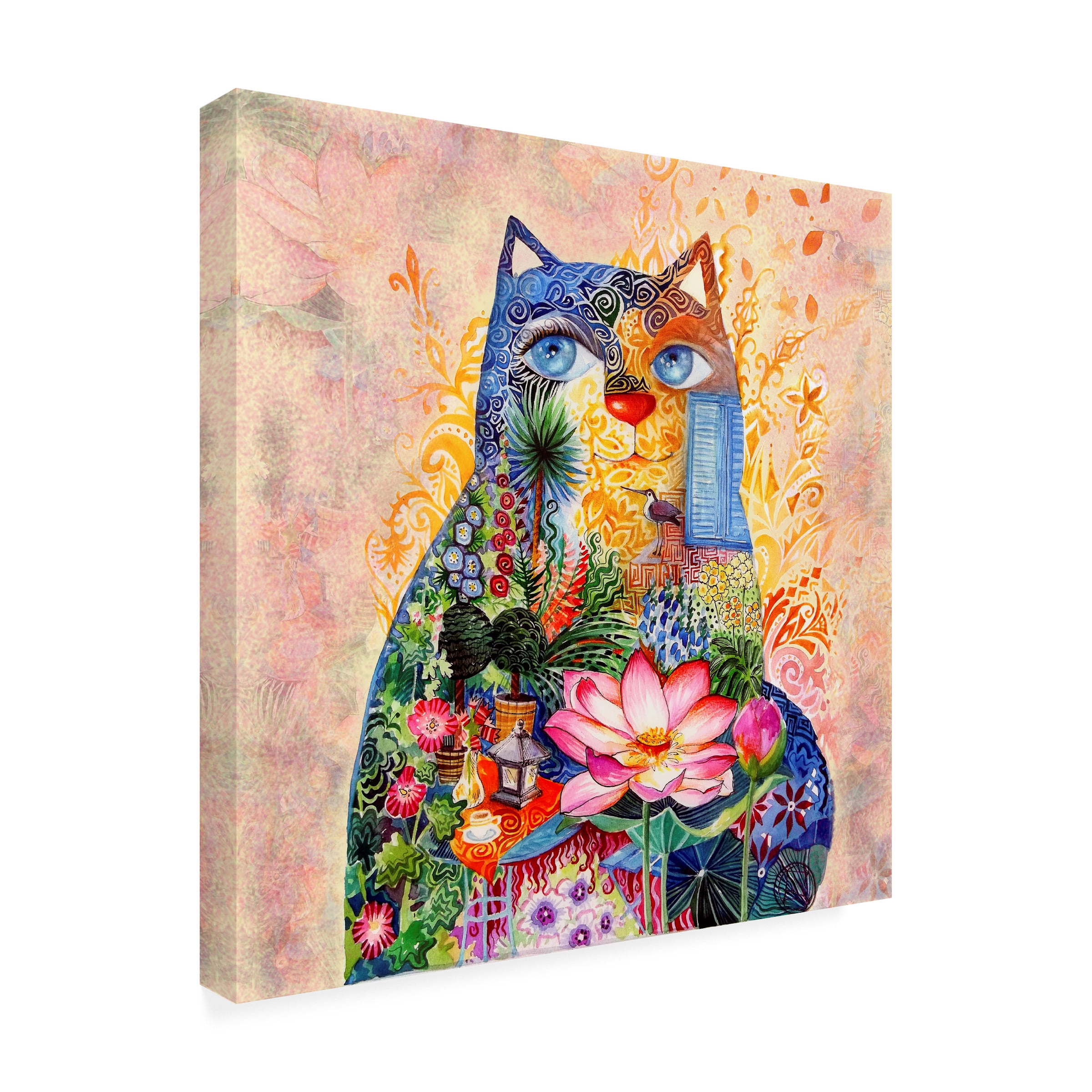 Trademark Fine Art 'Lotus Cat' Canvas Art by Oxana Ziaka
