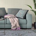 thumbnail image 4 of Glory of Flowers Peacock Throw Pillow with Removable Cover in Gray Orange Black 16x16, 4 of 8