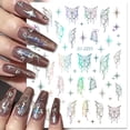 thumbnail image 4 of Pegatinas 3D de mariposa de Metal plateado para uñas, deslizadores adhesivos de luna y estrella dorada, calcomanía de Arte de uñas con purpurina, decoración de manicura, 4 of 4