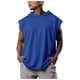 thumbnail image 1 of Blusa de Color Sólido de los Hombres, Moda Casual sin Mangas Sudadera con Capucha para Uso Al Aire Libre Y Diario, Cuello Redondo Atlético Top, 1 of 4
