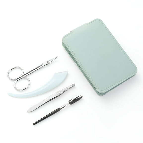 RAGUPEL Eyebrow Tweezer Set Professional Stainless Steel Tweezers for Women & Men Precision Tweezer for Eyebrows Facial Hair with Leather Travel Case with Mirror (4 PCS)