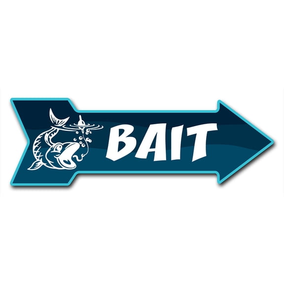SignMission 6 x 18 in. Indoor & Outdoor Decor Direction Sticker Vinyl Wall Decals - Bait - 24 in.