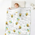 thumbnail image 6 of Bee Throw Blanket, 40" x 30" Flannel Cute Bees Themed Printed Stuffed Animal Plush White Blankets, Soft Nap Throw Blanket for Home Boys Girls Women Bee Lovers Gifts, 6 of 6