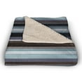 thumbnail image 3 of Creative Products Brown Indigo Stripes 50 x 60 Sherpa Fleece Blanket, 3 of 3