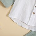 thumbnail image 4 of Gibobby Conjunto niño Ropa De Bebé Niño Niña Ropa De Algodón De Lino Bloque Camisa Con Botones Pantalones Sólidos Conjunto De 2 Piezas Trajes Casuales(Verde,12-18 Meses), 4 of 5
