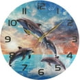 thumbnail image 5 of GZHJMY Wall Clock Cute Dolphins 10 Inch Silent Non Ticking Quality Quartz Battery Operated Digital Round Easy to Read for Home Office Kitchen Decorative, 5 of 7