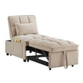 thumbnail image 6 of Miniyam 4 in 1 Tufted Single Pull-out Sofa Bed with Adjustable Backrest and Pillows, Taupe, 6 of 10