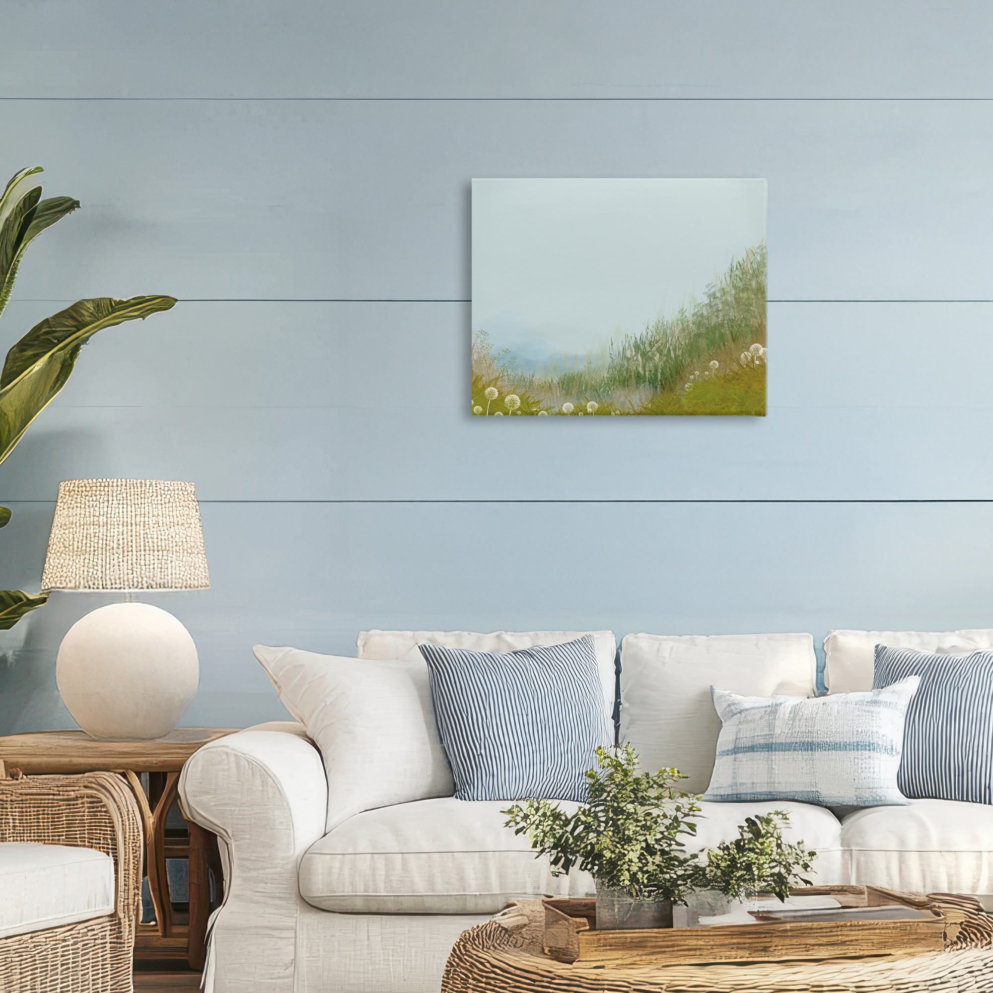 Misty Meadow Hill Canvas Wall Art, design by Renel Peters
