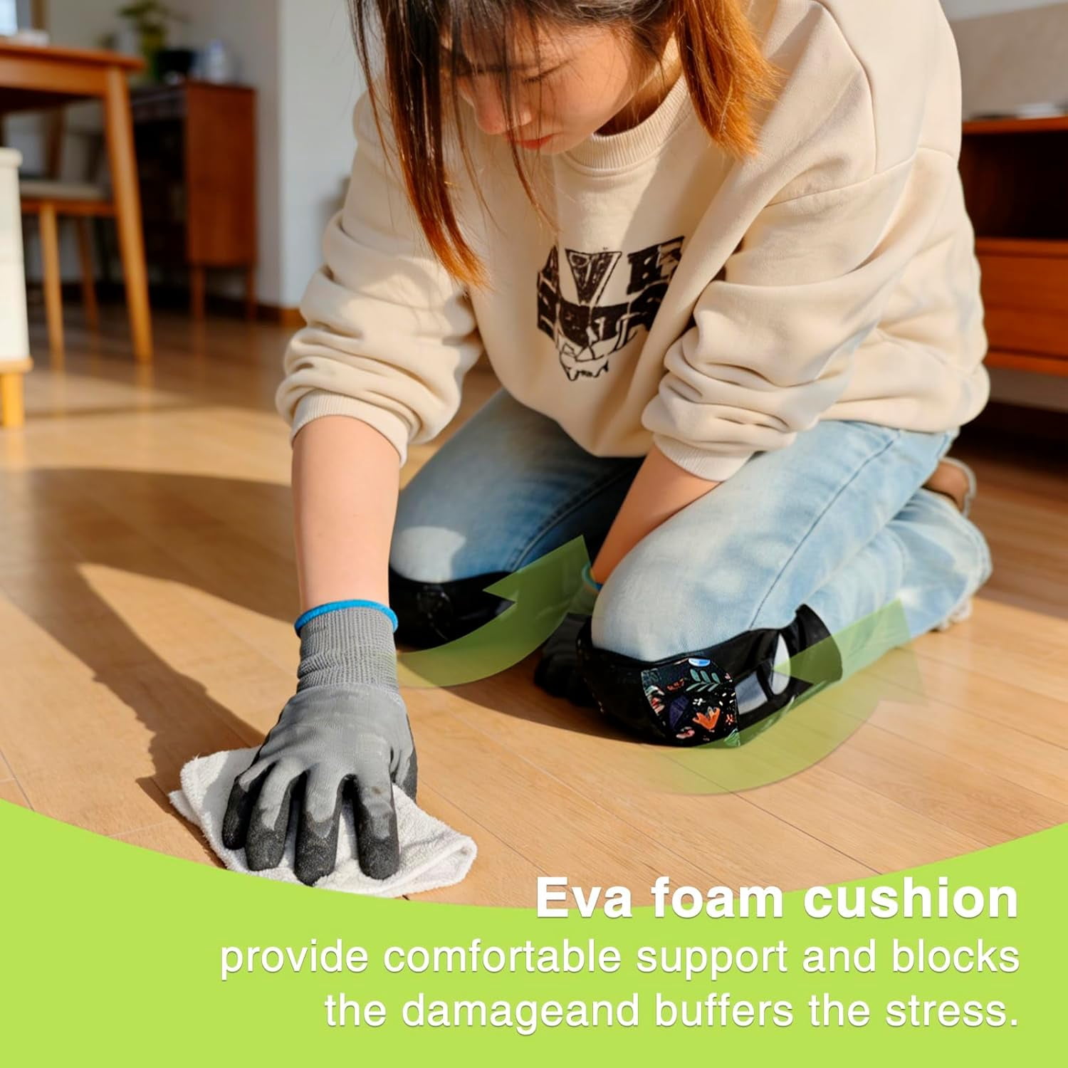5 Pack Garden Knee Pads for Men Women, Waterproof Anti-Slip Foam Knee Protector for Gardening Flooring, Butterfly