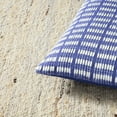 thumbnail image 4 of TOWN & COUNTRY TERRA Alara Textured Geo Stripe Handcrafted Indoor Outdoor Decorative Pillow, 100% Recycled Materials, UV Fade Resistant, Water Repellent, Blue/Ivory, 20"x20", 4 of 9