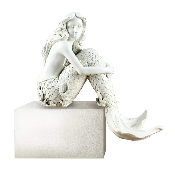 Young's Resin Mermaid Shelf Sitter, 7" (14129), Measures 7(l) 3.25(w) 5