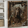 thumbnail image 5 of 4pcs Chocolate Labrador Shower Curtain Sets with Rugs, Toilet Lid Cover and Bath Mat, Mallard Duck Dog Nature Animal Bathroom Curtains Decor Shower Curtains, 72" X 72", 5 of 8