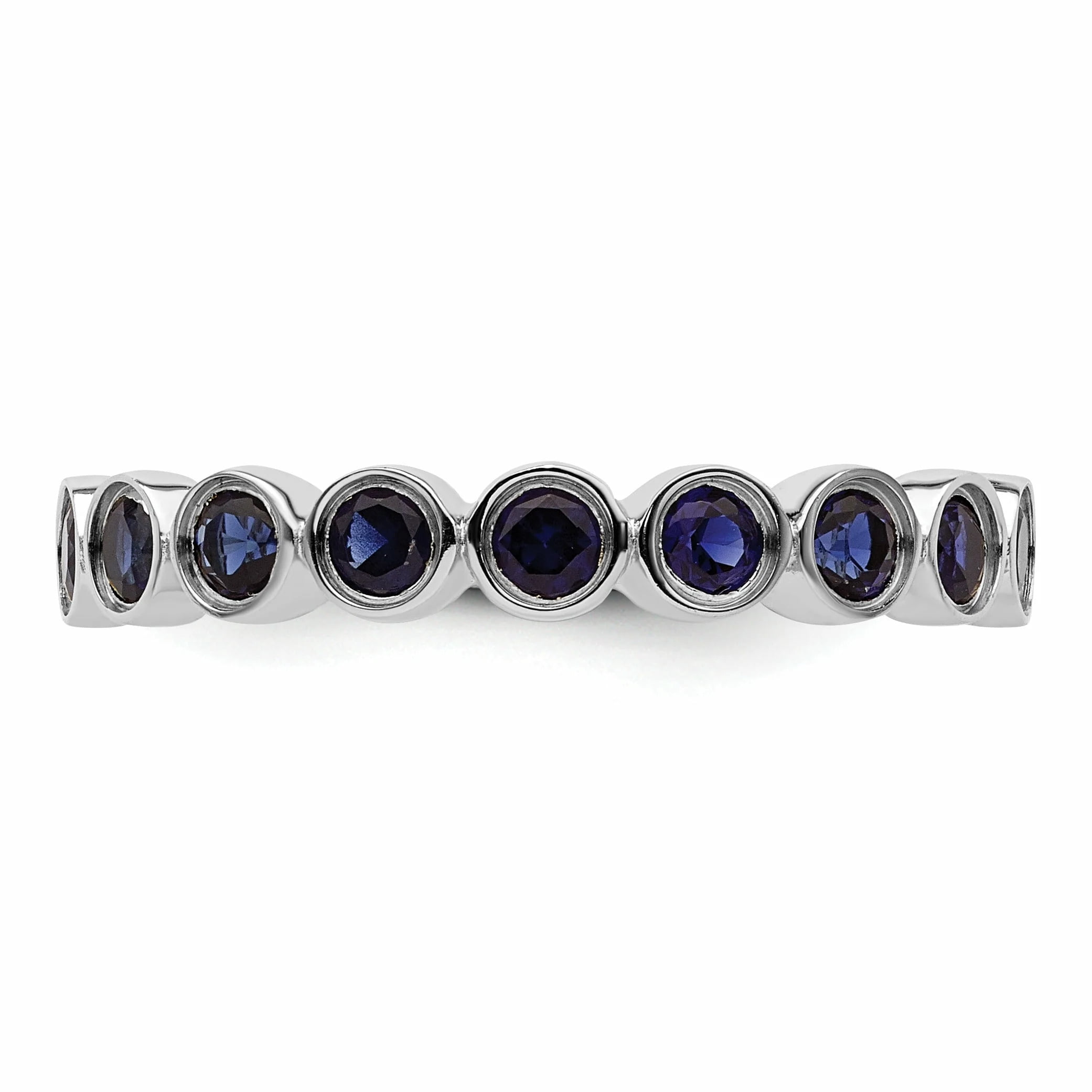 Created Sapphire Sterling Silver Ring