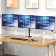 thumbnail image 2 of TEMOGU-Triple Monitor Mount, 3 Monitor Desk Mount for 13-27 inch Computer Screens, Holds up to 22 lbs, Triple Monitors Stand for Desk, with Tilt, Swivel, Rotation, VESA 75/100mm (M003S), Black, 2 of 4