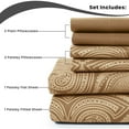 thumbnail image 3 of Lux Decor Collection Paisley Printed Queen Bed Sheets Set, 6 Piece Microfiber Sheets, Fitted Sheet, Flat Sheet, 4 Pillowcases - Brown, 3 of 7