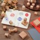 thumbnail image 5 of Kit de sellos con goma, que incluye 14 bloques de madera en blanco para tallar sellos, 3 sellos de madera en blanco con mango y 2 hojas de sellos de goma tamaño A4 en gris y rojo., 5 of 6
