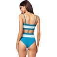 thumbnail image 4 of L*Space MEDITERRANEAN/CREAM/POOL Portia Stripe Bikini Swim Bottom, US X-Small, 4 of 4