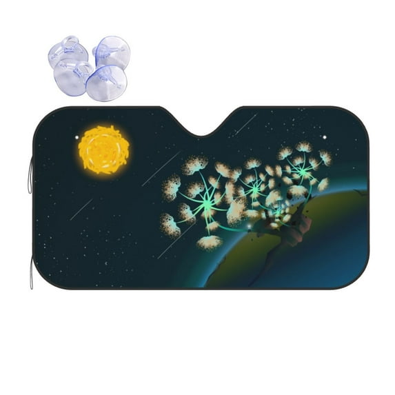 XMXY Car Sun Shade Windshield, Plant Alien Graffiti Automotive Front Window Sun Visor for Cars SUV Trucks, Small Size