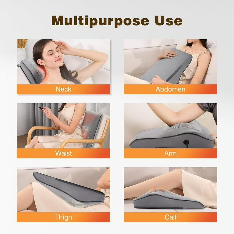 Naipo Shiatsu Electric Massage Pillow, Deep Tissue Heat, Back and