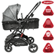 thumbnail image 2 of Carriola para Bebé con Asiento Reversible Convertible a Bambineto Ruedas de Goma Plegable Cinturón de 5 Puntos - Gris, 2 of 7